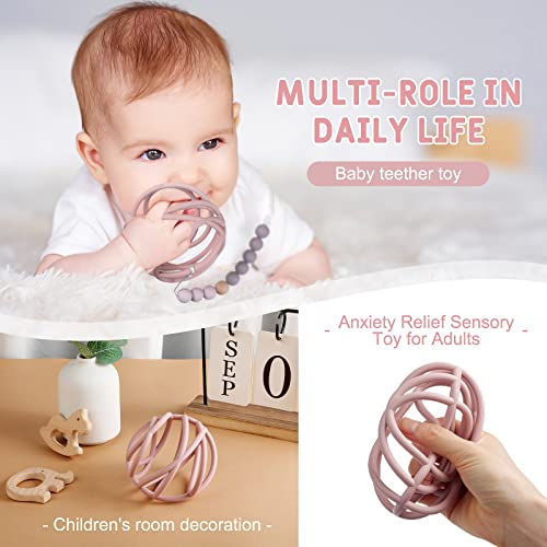 Baby-Sensory-Teether-Ball-Grasping-Activity-Infant-3-6M-Chew-Teething-Toy-Birthday-Maze-O-Ball-Toys-Heals-Aching-Gums-for-Newborn-Boys-and-Girls-Ages-6-12-Months-BPA-Free-Food-Grade-Safety-Silicone