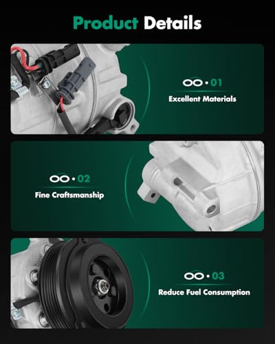 Image of SCITOO AC Compressor for Chevrolet for Equinox 2.4L 2012-2014, Fast Cooling Air Conditioner Compressor for GMC for Terrain 2.4L 2012-2015