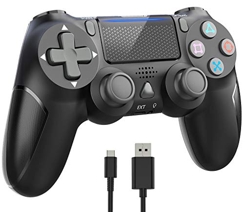 Wireless Controller for Playstation 4, Y-Team 1000mAh Game Controller for PS4 Gamepad Remote Joystick with Dual Vibration, Gyro, 3.5mm Headset Jack, Speaker, LED, USB for PS4/Pro/Slim/PC/Laptop(Black)