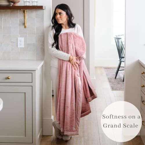 Image of Saranoni Oversized Luxury Blanket | Breathable Super Soft, Lush, Plush Comfy Blankets for Adults | Ballet Slipper Pink - X-Large 60 inch x 80 inch