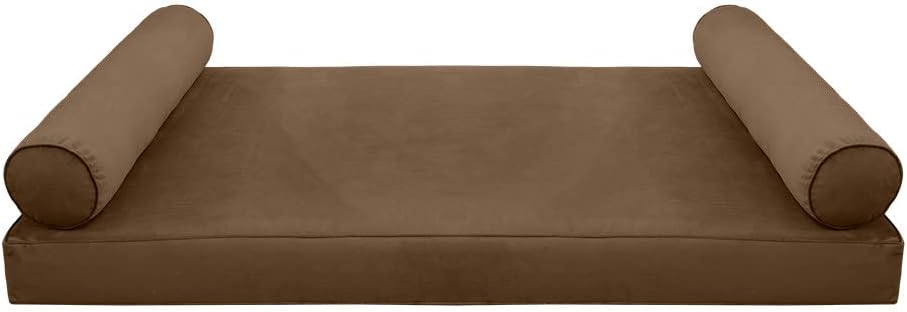 Prolinemax Style V5 Full Size Pipe Trim Velvet Indoor Daybed Mattress Bolster Pillow Complete Set AD308