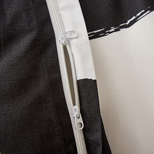 Lamejor White Duvet Cover Set Queen Size Black Circles Print Soft Bedding Set Comforter Cover (1 Duvet Cover+2 Pillowcases) #TOP5