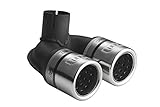 Eintragungsfrei CARTUNER® Auspuffblende Doppelendrohr 2x60mm mit Absorber in Sportauspuff Optik