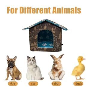 Soft Waterproof Dog House with Pad Pets Foldable Cool Cave Sleeping Bed for Dogs Cats Hamster Small Animal House All Weather Black