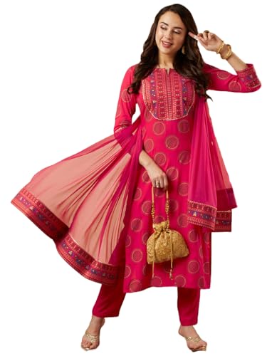 Image of ANNI Designer Women Kurta with Pant & Dupatta |Material: Cotton Blend