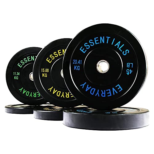 Image of BalanceFrom Olympic Rubber Bumper Weight Plate Set with Steel Hub Inserts - 2-Inch Hole Plates for Strength Training, Powerlifting, and Weightlifting at Home, Garage, or Commercial Gym