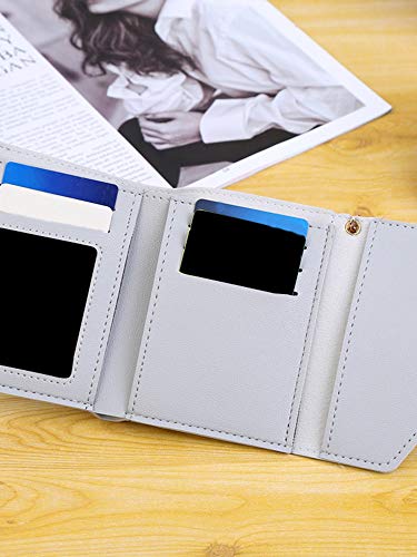 pedkit Moda feminina borla carteira curta de couro pu cor sólida pequeno dobrado ID titular do cartã