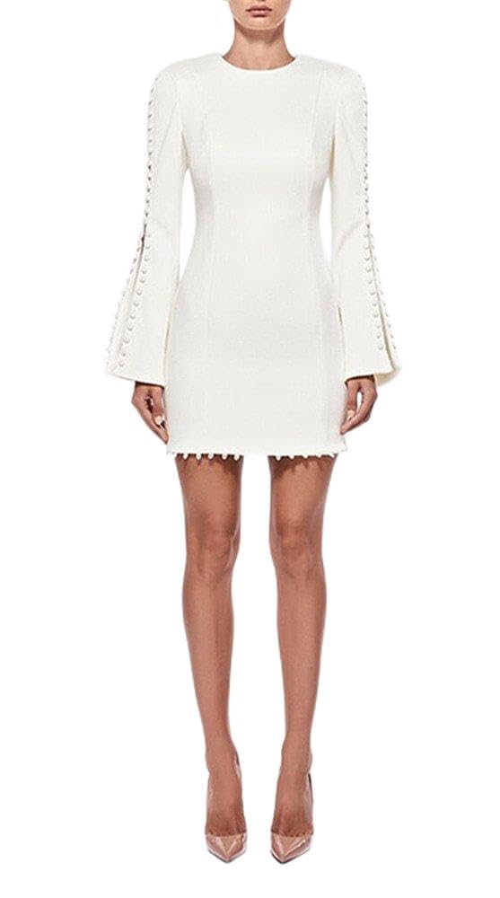 Vestido Ajustado para Mujer O Cuello Manga Larga Noche Fiesta Corto Mini Vestidos