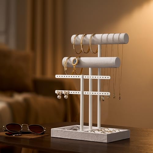 Image of Jewelry Organizer Stand for Necklaces, Bracelets, Earrings, Rings, PW