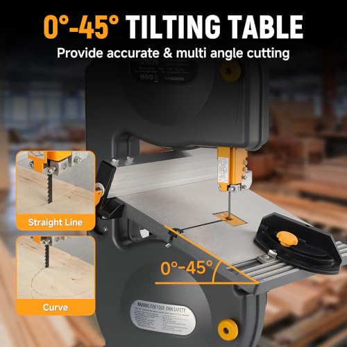HOTECHE 7.5 INCH Band Saw 3-Amp Tilted Cutter for Wood & Metal - Image 6