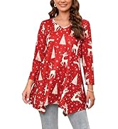 Pull tunique chiné long col V avec laine Beige