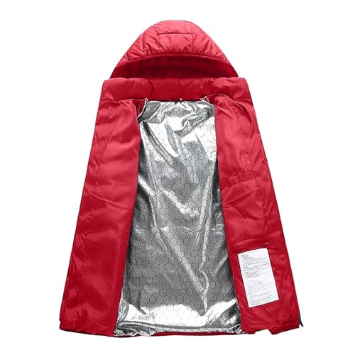 Image of Unisex Heated Down Warm Jackets Lightweight Long Sleeve Winter Coats Windproof Electric Insulated Heated Coat
