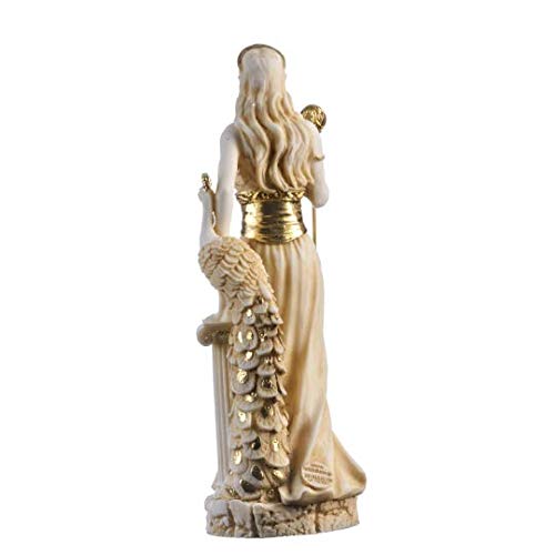 BEAUTIFUL GREEK STATUES Hera Diosa del Matrimonio, Mujeres, Parto y Familia Alabastro Tono Dorado 22 cm