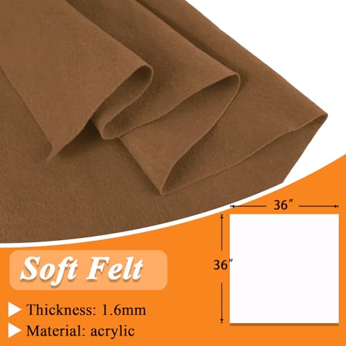 Image of IONTACH 36 inch X 36 inch Soft Felt Fabric 1.6mm Thick (Cocoa Brown) | Felt Sheets for Crafts, Embroidery, Patchwork, Liner, School Projects, Home Decoration