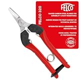 FELCO 320 Tijeras de cosecha (para tallos de frutas, flores y verduras, tijeras compactas con mangos de acero, hoja curva, para diestros y zurdos, longitud 154 mm)