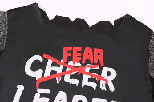 Bordazor Fear Leader Cheerleader Zombie Costume For Girls Halloween Dress Up Set thumb #2