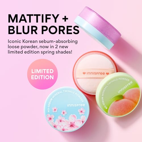 Image of innisfree No Sebum Matte Mineral Powder | Korean Loose Setting Powder for Oil & Shine Control | Blurs Fine Lines & Imperfections | Lightweight, Natural Finish | Available In Jumbo & Pressed Powder
