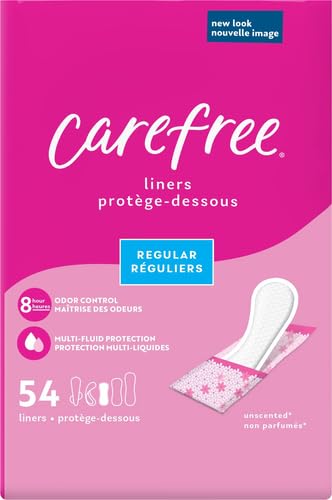 Image of Carefree Panty Liners for Women, Regular, Wrapped, Unscented, 54ct (Pack of 2)