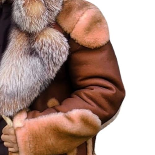 Men Shearling Fur Lined Bomber Jackets Big and Tall Faux Suede Leather Coats Outwear Vintage Winter Mens Jacket4