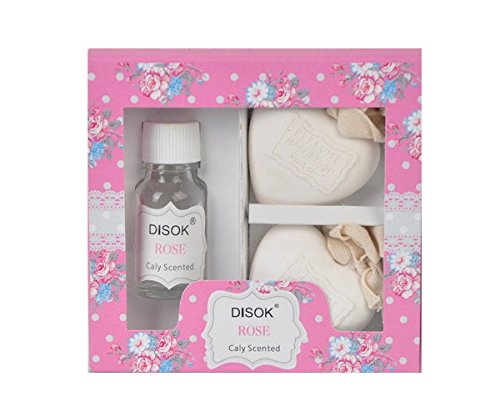 DISOK - Difusor Ambientador + Corazón En Caja Floral 20 Ml - Detalles Originales Bodas