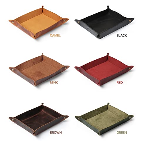 Londo Genuine Leather Tray Organizer - Practical Lightweight Water Resistant Computer Table Desk Storage Box For Wallets, Watches, Keys, Coins, Cell Phones And Office Equipment, Brown #TOP5