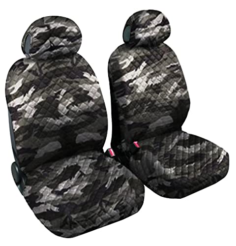 Coppia coprisedili auto anteriori universali MADE IN ITALY, 2 posti, realizzati per la variante cotone liscio: cotone misto poliestere. Per la variante trapuntato: cotone misto poliestere accoppiato trapuntato 60gr. Entrambe con tessuto elasticizzato nella parte posteriore della fodera