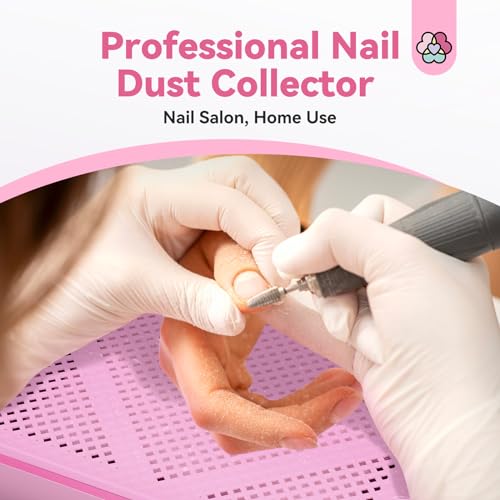 SAVILAND Nail Dust Collector Quiet, Low Noise Dust Collector Nail Tech with Reusable Filter, Compact Fan Dust Collector Nail Dust Brush Manicure Pedicure Tool for Acrylic Nail Polishing,Salon & Home
