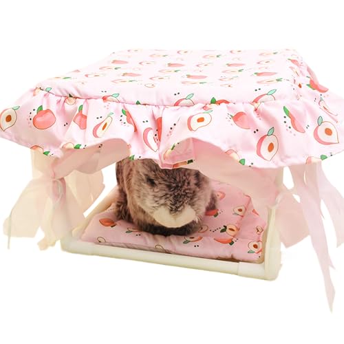 Frfik para Hámster | Cueva Cama Suave y Acogedora para Erizo,Refugio con Puerta de Borlas y Lecho para Hámsteres Ratones Conejos y Chinchillas