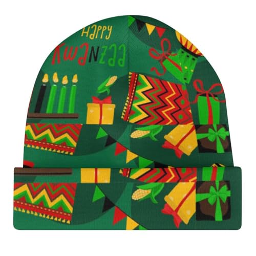 Happy Kwanzaa African American Heritage Festival Kids Beanie Hat for for Girls Boys Children Cap Winter Knitted Chemo Cancer Headwear Accessories Gifts Decoration Black4