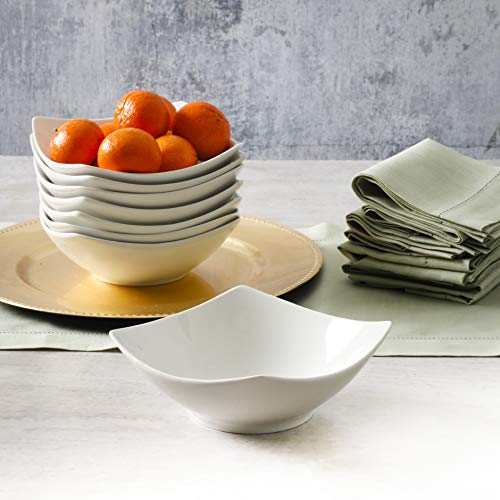 Image of Gibson Home Zen Buffet Dinnerware, 8-Piece Porcelain Chip and Scratch Resistant Bowl Set, White