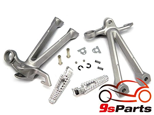 9sparts OEM Replacement Passenger Rear Foot Rest Pegs Bracket Rearsets for 2007 2008 2009 2010 2011 SUZUKI GSX-R1000 GSX R1000 GSX R 1000 (SILVER)