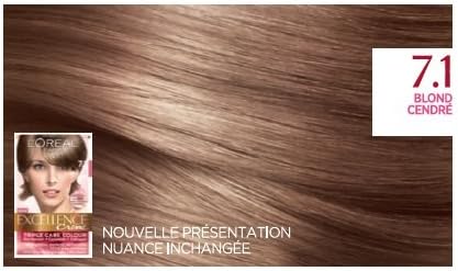 L'Oréal Paris - Excellence Crème - Permanent Hair Colour Triple Care 100% Coverage White Hair - Shade 7.1 Ash Blonde