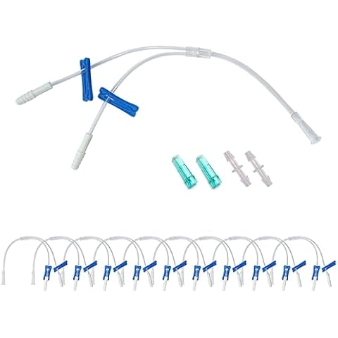10 Pcs for Oxygen Tubes, 3 Ways Oxygen Tubing with Valve, with Male/Female Connector for Multiple Usage Scenarios Cover