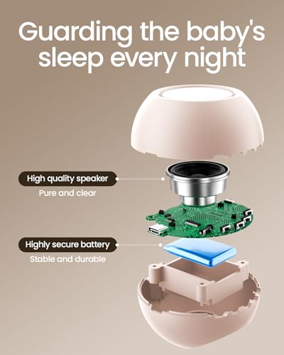 Image of CHICWAY Portable Sound Machine with AI Cry Detection for Baby Adult, Pink | 2026 Mom's Choice Awards, 18 Soothing Sound, Bluetooth Rechargeable White Noise Machine for Home Office, Nursery Light