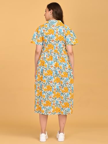 Image of The Mom Store Maternity and Nursing Dress | Pre and Post Pregnancy Dress for Womens | Zipper /Button Opening | Causal Wear | Trendy Stylish Causal Dresses for New Moms