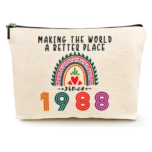 Suemetic 38th Birthday Gifts Women Makeup Bag, Happy 38th Birthday Decorations Woman, Best 38 Year Old Gifts Ideas for Her, Mom, Wife, Sister, Mothers Day, 1988 Anniversary Party Favors, Christmas