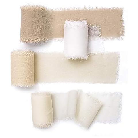 Ling's moment Handmade Fringe Chiffon Silk-Like Ribbons Sample Swatch Chart Ballet Nudes Cover