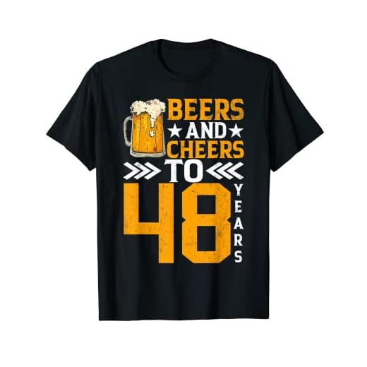 Taza de cerveza con 48 cumpleaños y saludos a 48 años Camiseta