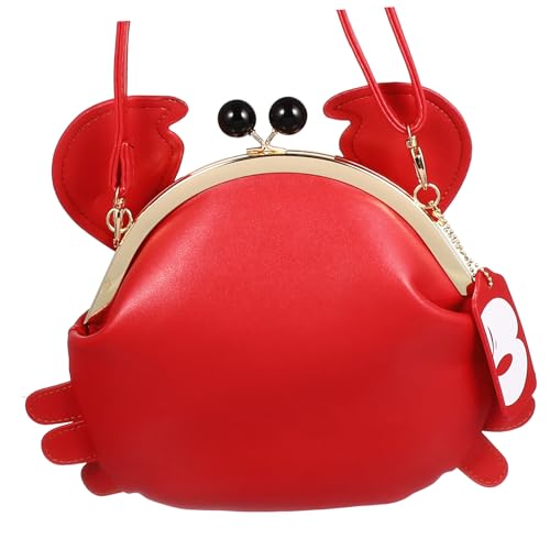 Sac bandoulière réglable crabe rouge en PU de taille moyenne pour un confort quotidien