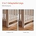MAMAZING EvoNest Baby Crib, 6 in 1 Convertible Mini Crib with Wheels, 100% New Zealand Solid Wood Growing Bed, 4 Adjustable Mattress Height，Washed Natural
