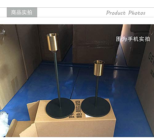 Bwrmhme Brass Gold Black Taper Candlestick Holders Wedding Decoration Skinny Candle Holders For Holiday Dinner Party Decoratiom #TOP7