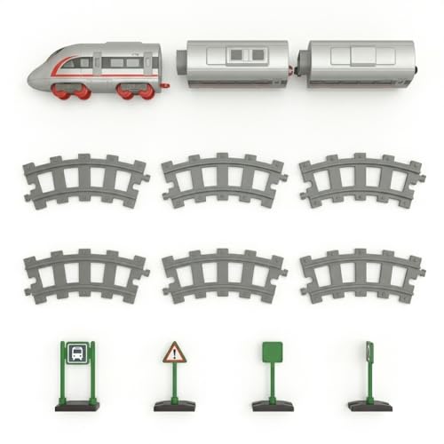 Image of Bullet Train Toy for Kids with Track - Swift High Speed DIY Detachable Electric Train Set Simulation Train with Sound Light Battery Operated 13 Piece