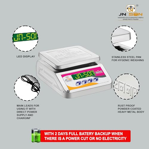 Image of 5-10 KG MICRO MINI SS DAI F.B. 4VOLT Weighing Machine /Weighing Scale of 88mm Gattu 40kg Pencil 40kg for Shop and commercial purposes. (4v with battery with Stamping -pencil)