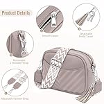 Crossbody Bag Damen Leder, Kleine Umhängetasche mit Breitem Gurt, Stylisch Handtasche Umhängetasche Damen mit Kartenschlitz Abnehmbar Schultergurt – Bild 3