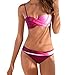 Produktbild VECDY Bikini Damen Set Push up Sexy Damen Bademode Beachwear Gradient Print 2 Stück Bikini Badeanzug Badeanzug+Badehose Tankin Oberteil Unterwäsche BH