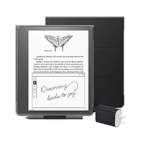 Kindle Scribe Essentials Bundle including Kindle Scribe (16 GB), Premium Pen, Leather Folio Cover with Magnetic Attach - Black, and Power Adapter