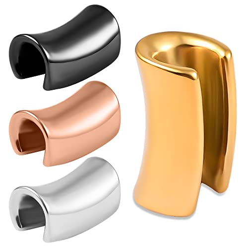 Doearko 2 Pcs Ear Gauges Hypoallergenic 316 Stainless Steel Ear Lobe Cuff Plugs Ear Tunnels Stretcher Earring Studs Body Piercing Jewelry (For Lobe In 1/2" (12Mm) Or Larger, Gold) #TOP26