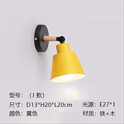 Preisvergleich Produktbild Nordische Wandlampe Schlafzimmer Macaron Nachttischlampe, Persönlichkeit Lampe Massivholz Gang Korridor Wandlampe 12w J MP204
