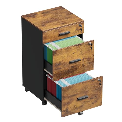 DEVAISE 3-Drawer Rolling Wood