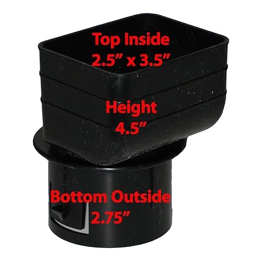 Universal Downspout to Drain Pipe Tile Drainage Adapter (Black, 2x3x3)